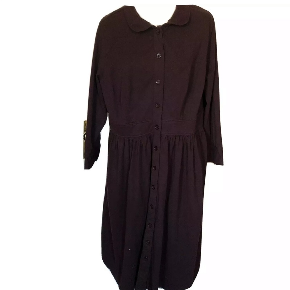 Eshakti Dress Size 2X 22W Plum Long Sleeve Button